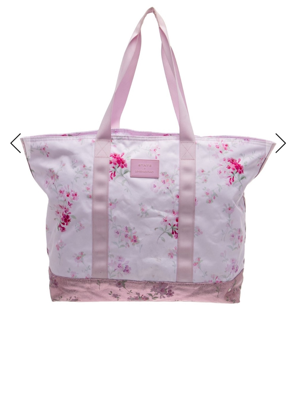 Pink Floral Travel Tote Bag - Lightweight Women’s Weekend Bag Large